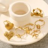 AIETUE Gold Seashell Starfish Ring Set, 7 Pcs Beach Summer