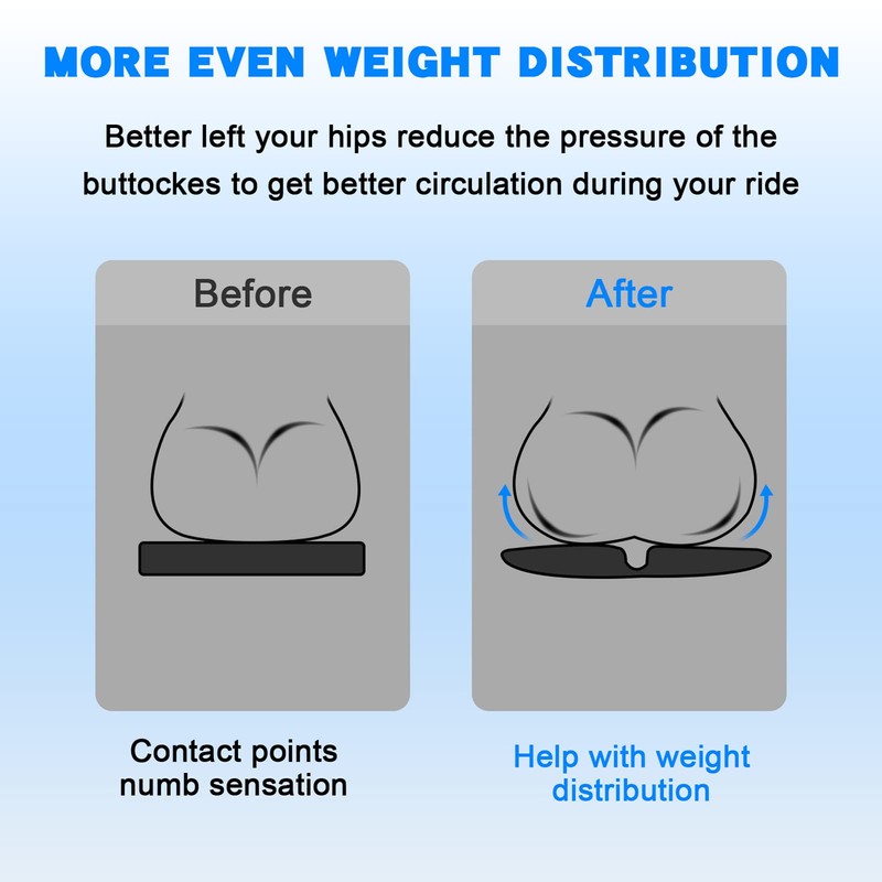 WDG Motorcycle Seat Cushion Pad 3D Honeycomb High Elasticity Gel