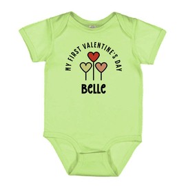 TATY Kids My First Valentine's Day Belle Baby Infant One Piece Bodysuit 12 Months Key Lime Green