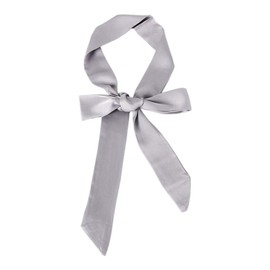 Ribbon Scarf for Women Handbag Wrap Handle Satin Belt Sash Necktie Neck Scarf PSSD01 (Gray)