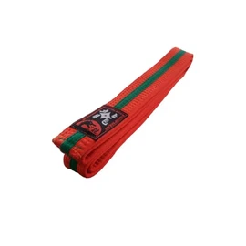 Karate Belt ORANGE GREEN MIDDLE Stripe Belt Taekwondo Judo Belt, 280