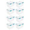 Sterilite 54 Quart Gasket Box in Clear with Blue Latches,