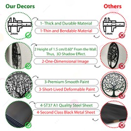 dv decovieno Wall Art, Home Decor, Tree Of Life Wall Art, Room Decor, Bedroom Decor, Metal Wall Art, Wall Decor, Wall Decoration For Living Room, Wall Hanging, Metal Black Tree, Gift İdeas