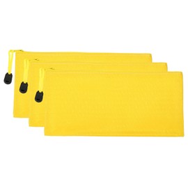 PATIKIL Waterproof Zipper File Bags, 3 Pack A6 Document Holders Pencil Pouch for Office, Yellow