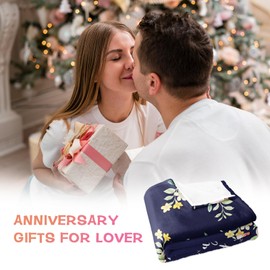 Happy 1 Year Gifts for Him Her, One Year, First Anniversary Blanket Gifts for Boyfriend, Girlfriend, Valentines Day Gifts for Couple, Wife, Husband, Super Soft Throw Blanket 60" x 50"