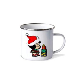 Pocillo/Taza de Peltre MAFALDA NAVIDAD REGALOS 10oz (300ml), Pewter Cup MAFALDA, No se despinta, Perfecta para la Oficina o Regalo