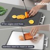 Kikcoin Double Sided Stainless Steel Cutting Boards for Kitchen, Stainless