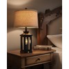 G-SAFAVA 23.75" Retro Farmhouse Black Table Lamp for Living Room