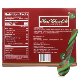 Mint Chocolate Candy Spoons, Hot Cocoa and Coffee Stir Sticks, Christmas Stocking Stuffers 36 Total Pieces (Pack of 3)