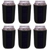Magnetic Neoprene Collapsible Can Coolie (6 Pack Black)