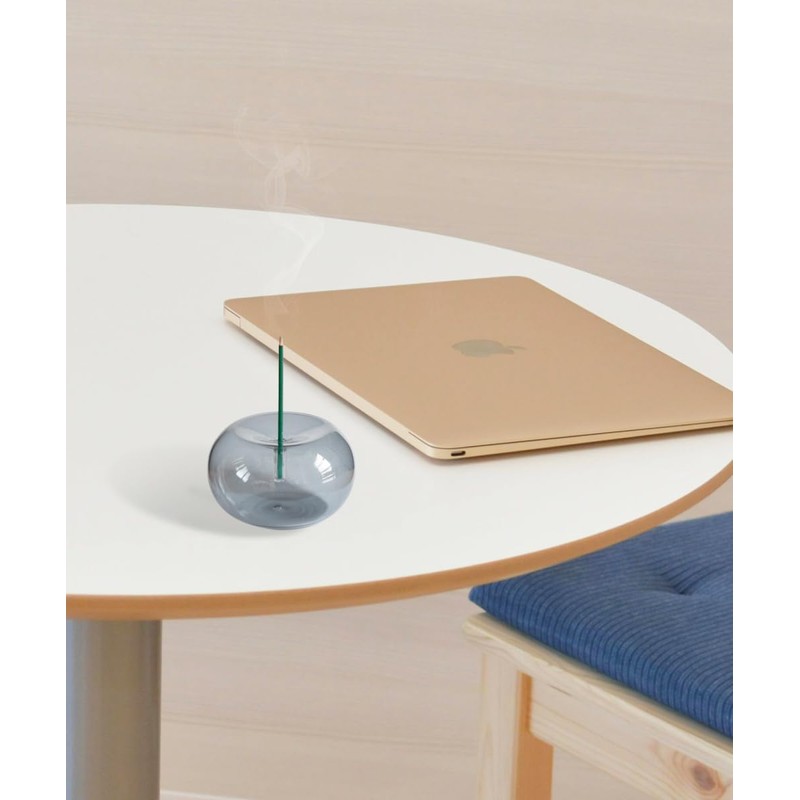 Incense Holder, Glass Incense Holder, Simple, Stick Type, Blue Gray