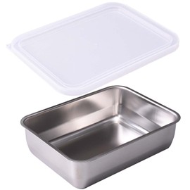 Ernest A-77520 Tsubame Sanjo Bat (with Lid), Deep Shape, Square Type, 1/2 Size, Stainless Steel (Square Bat with Lid for Cooking), Popular Brand of Major Restaurants