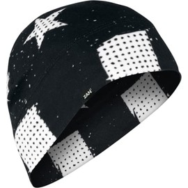 Zanheadgear® Helmet Liner/Beanie SportFlex® Series Black & White Flag