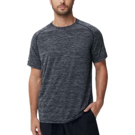 Men's Cooling Ice Silk Running Shirts Quick Dry Short Sleeve Athletic Gym T-Shirts UPF 50+ Outdoor Workout Tshirts