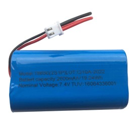 AOLIKES 7.4v 18650 2s1p 2600mAh Rechargeable Li-ion Battery with XH2.54/2P Plug Connector /3C Cells/Support 3C Continuous Discharge and Fast Charging