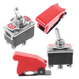 Mikinona 2pcs Heavy Duty Rocker Toggle Switch with Safety Cover Automotive Replacement Switches for Car Durable and Versatile Control Prevents Accidental Activation for Various Applications