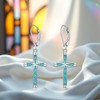 Cross Earrings for Women Sterling Silver Cross Earrings Dangle Turquoise