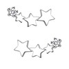 1 Pair star earrings sterling silver,Mini Triple Stars Climber Earrings,