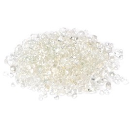 M METERXITY ハイラスターラウンドファイヤーグラスビーズ ガラスジェム ガラス小石 ガラスビーズ 花瓶/ファイヤーピット/クラフト/水槽/庭の装飾用 8-13mm 350g/0.77ポンド 透明