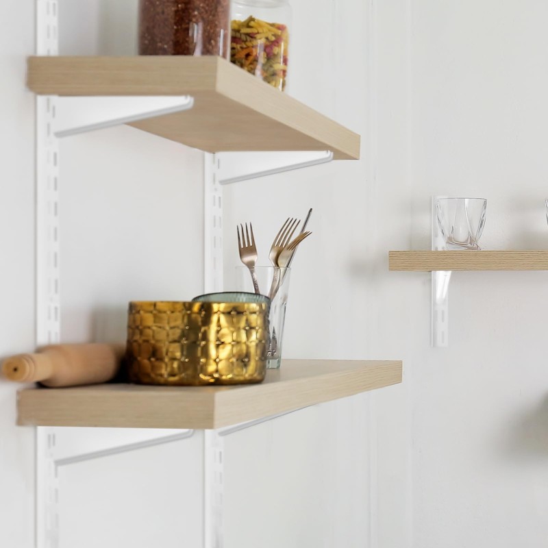 Yalikop 10 Pack Adjustable Shelf Brackets for Double Track System