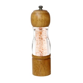 ManGotree Pepper Mill & Salt Grinder Set | Natural Solidwood with Acrylic Visible Window | Adjustable Coarseness – Perfect for Gourmet Cooking, 8 Inch, 1 Pack (Walnut)