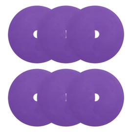 PATIKIL Spot Markers 6 Inch, 6 Pcs Non-Slip Floor Dots Agility Markers Flat Field Cones Poly Dots with Hole for Gym PE Speed Training Dance Soccer Basketball Sports, Purple