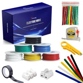 22 AWG Solid Wire Spool 19.7ft Each 6 Colors Flexible 22 Gauge Silicone Hook up Wire Kit Electrical Tinned Copper Wire