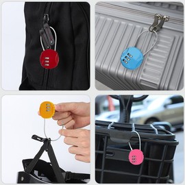 LightBeacon Pack of 6 Luggage Lock, Suitcase Lock, Combination Lock, 3 Digit, Luggage Lock with Combination Code for Travel, Backpacks, Holiday Suitcase, 6 Colours