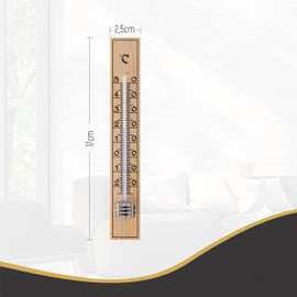 Lantelme Wooden Thermometer Set Analogue Outdoor Garden Indoor Room Wood Beech Thermometer, Set of 3 7837