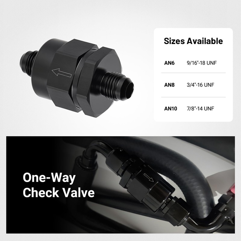 EVIL ENERGY 6AN Male Non Return One Way Inline Check