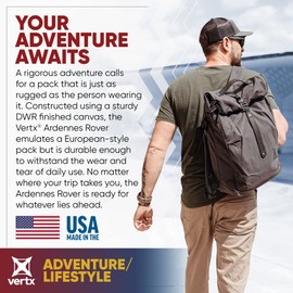 Vertx Ardennes Mens Tactical Backpack Medium Molle Laptop Rucksack for Travel, Work, Outdoor Utility Gear Bag, Canvas, Rover Ash Grey