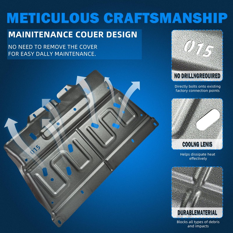 Upgrade Manganese Steel Splash Panel Shield Compatible with 2015-2020 Ford