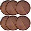 Walnut Wood Coasters Set of 6, 3.94 Inch Round Drink