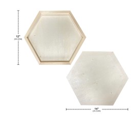 12x14 in Wood Panel Boards Wooden Hexagon Shaped Canvas for Painting Crafts(6 Pieces)