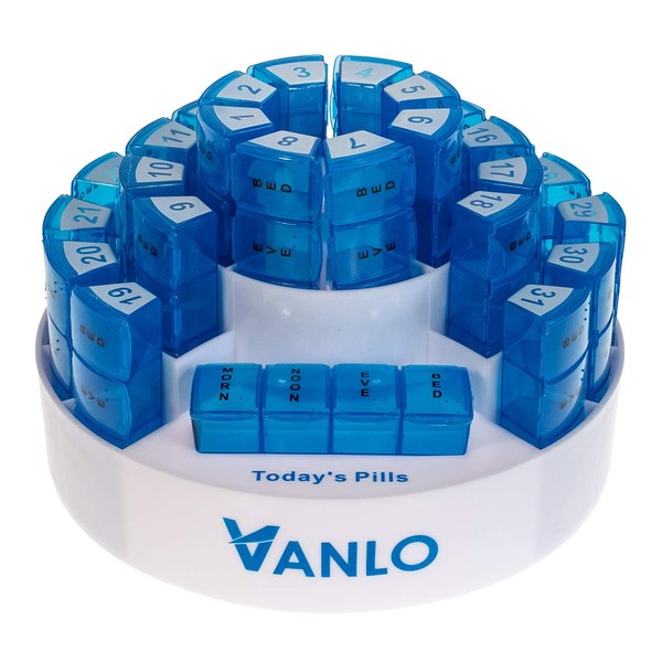 VANLO Monthly Pill Box "Toni" 31 Day Pill Boxes with