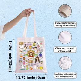 WZMPA Schmidt & Jess Canvas Tote Bag Jess Fans Gift Gave Me Cookie Got You Cookie New Girl Shoulder Bag Nick & Jess Merch (who's that girl TG)