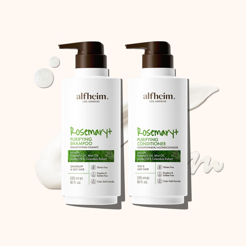 ALFHEIM Rosemary Mint Oil Shampoo Conditioner Set for Hair for