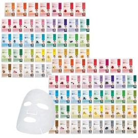 DERMAL Paquete Combinado de 78 Mascarillas Faciales Coreanas con Esencia de Colágeno - Mascarilla Facial Hidratante y Calmante con Pantenol - Mascaril