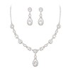 EleQueen Wedding Round Teardrop Crystal Costume Jewelry Set for Women,