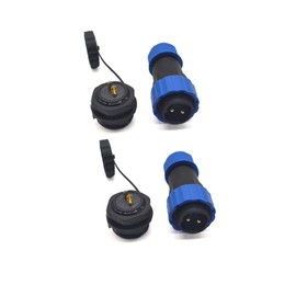 2 Pieces Aircraft Connectors SP21 2 Pole, IP68 2 Pin Male Plug and Female Socket Rear - Nut Mounting Straight Waterproof Aviation Connector for Outdoor Lamps