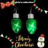 Christmas Party Green Bulb Earrings,Luminous Earrings Plastic,Creative Design Lovable Atmosphere