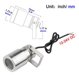 IBLLIGHT LED Underwater Spotlights- Surface Mounted, 5W 12V-24V DC, Anti-Glare Pool Lights, IP68 Waterproof, Lamp for Pools Ponds Fountains Waterfall (Warm White-3000K)