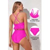 Tempt Me Dark Pink Ruffle Bikini Set High Waisted Two