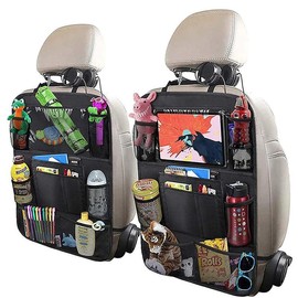 Car Backseat Organizer, Multifunctional Seat Back Storage Bag with Tablet Holder, Car Interior Backseat Organizer Accessories For Stowing & Tidying, Car Accessories:_Black_2pcs