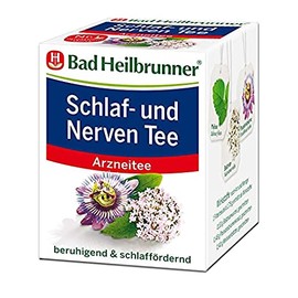 Bad Heilbrunner Schlaf- & Nerven Tee - Arzneitee im Filterbeutel - Melisse, Lavendel & Hopfen - beruhigt bei Nervosität & Einschlafstörung - für überreizte Nervenbündel (8 x 10 Filterbeutel)