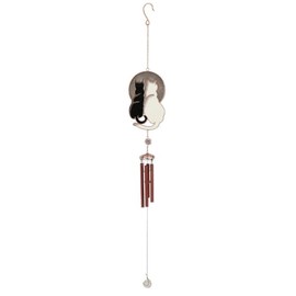 Enchanting Multicolor Metal Gazing Cats Windchime - 83cm x 10cm (1 Pc.) - One-of-a-Kind & Stylish Design - Durable Handcrafted - Ideal for Home Decor