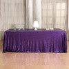 PartyDelight Sequin Tablecloth, Rectangular, 50"x80", Purple