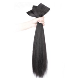 Pui Pui Wig Hair Extensions, Straight Hair Piece Wig 60cm, Natural Black, 3 Pieces / 뿌이뿌이가발 붙임머리 부분 생머리 피스가발 60cm, 네추럴블랙, 3개