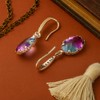 GOMAKERER 2 Pairs 2 Colors Crystal Drop Earring, Oval Sparkly