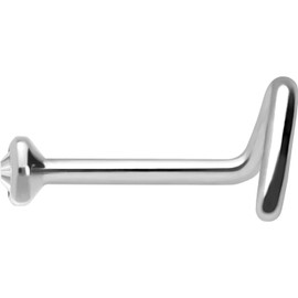 Piercingline Nose Piercing | Titanium | Flat Crystal Disc | Spiral Nose Stud Piercing | Choice of Colours and Sizes